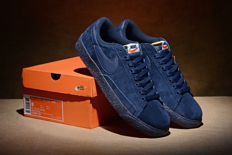 Nike Blazer Low PRM VNTG All Deep Blue Lover Shoes - Click Image to Close